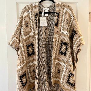 NWT Coco Gio Crochet Wrap Cardigan ONE SIZE